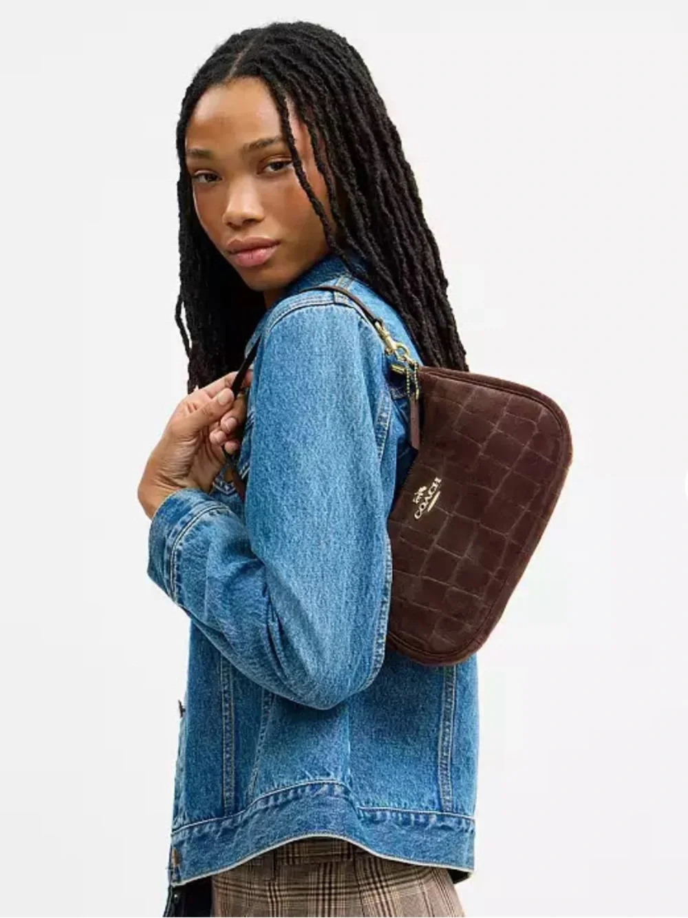 Coach soft Teri Shoulder Bag suede Crossbody handbag purse NWT